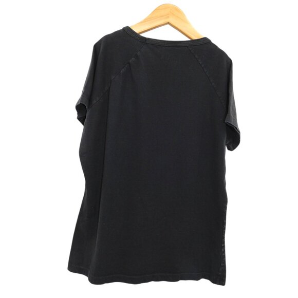 Armani Exchange Youth L Black T-Shirt NYC Milan Logo Print Distressed Graphic - Picture 2 of 3